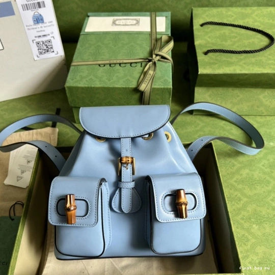 First bag ru GUCCI small backpack Bamboo 0816